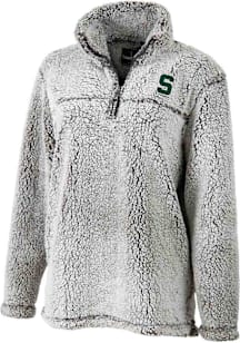 Michigan State Spartans Womens Grey Sherpa Qtr Zip