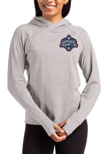 Cutter and Buck UConn Huskies Womens Grey 2025 National Champions Adapt Knit Hood Hooded Sweatshir..