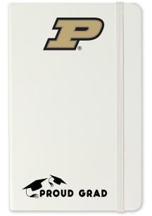 White Purdue Boilermakers Proud Grad team logo Notebook and Folder