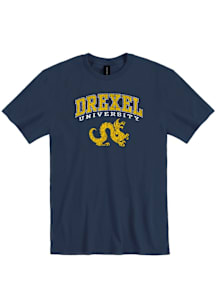 Drexel Dragons Navy Blue Arch Mascot Short Sleeve T Shirt