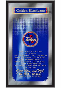 Tulsa Golden Hurricane Fight Song Hanging Back Bar Mirror
