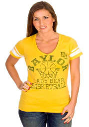 Baylor Bears Womens Gold Hoop Gym V-Neck T-Shirt