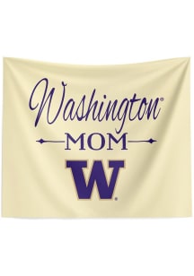 White Washington Huskies Mom 34x40 Tapestry Blanket