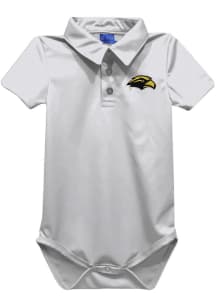Vive La Fete Southern Mississippi Golden Eagles Baby White Team Short Sleeve One Piece Polo