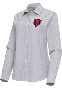 Antigua Chicago Bears Womens Alternate Porter Long Sleeve Ash Dress Shirt