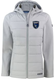 Cutter and Buck San Jose Earthquakes Womens Grey Evoke Hood Heavy Weight Jacket