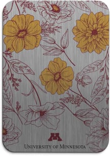 Silver Minnesota Golden Gophers Floral Mousepad