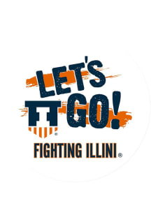 Orange Illinois Fighting Illini 3&quot; Lets Go Button