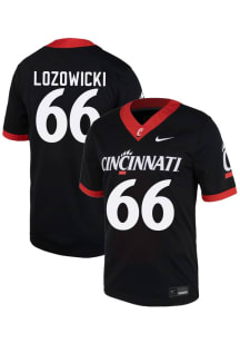 Xavier Lozowicki Nike Mens Black Cincinnati Bearcats NIL Name And Number Football Jersey