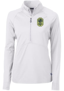Cutter and Buck Nashville SC Womens White Adapt Eco Qtr Zip Pullover
