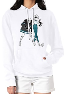 4Her San Jose Sharks Womens White Hockey Girls Hooded Sweatshirt
