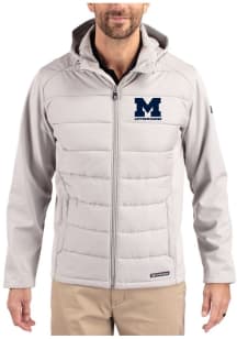 Cutter and Buck Michigan Wolverines Mens Letterwinners M Club Evoke Hood Heavyweight Jacket - Dark..