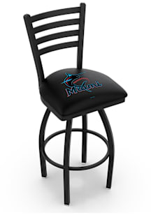 Miami Marlins High Back Swivel Pub Stool - Black