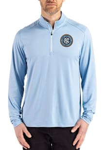 Cutter and Buck New York City FC Mens Light Blue Coastline Long Sleeve Qtr Zip Pullover