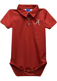 Vive La Fete Alabama Crimson Tide Baby Crimson Team Short Sleeve One Piece Polo