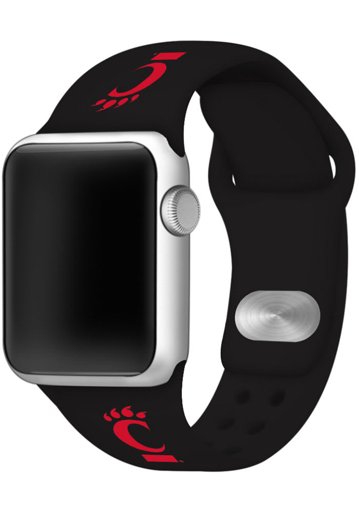 Cincinnati Bearcats Black Silicone Sport Apple Watch Band