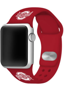 Silicone Sport Apple Ohio State Buckeyes Mens Watch Band - Red