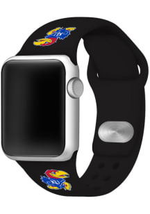 Kansas Jayhawks Black Silicone Sport Apple Watch Band