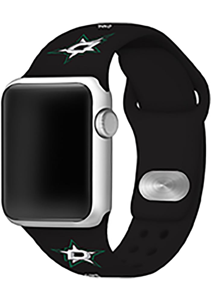 Dallas Stars Black Silicone Sport Apple Watch Band