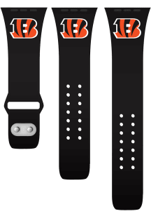 Cincinnati Bengals Black Silicone Sport Apple Watch Band