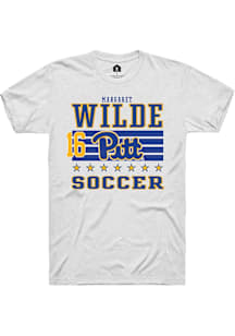 Margaret Wilde Pitt Panthers White NIL Striped Short Sleeve Player T Shirt