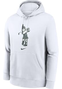 Nike Michigan State Spartans Mens White Sparty Playing Golf Long Sleeve Hoodie