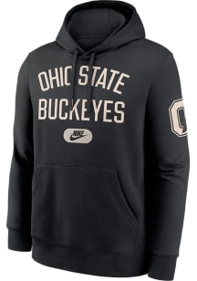 Mens Ohio State Buckeyes Black Nike Club Fleece Hooded Sweatshirt