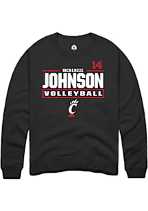 McKenzie Johnson Cincinnati Bearcats Mens Black NIL Stacked Box Player Crew