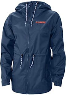 Womens Illinois Fighting Illini Navy Blue Columbia Heat Seal Lily Park Light Weight Jacket
