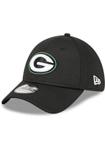 New Era Green Bay Packers Mens Black DL Team Pop 39THIRTY Flex Hat