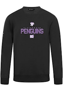 Levelwear Pittsburgh Penguins Mens Black Zane Carve Long Sleeve Crew Sweatshirt