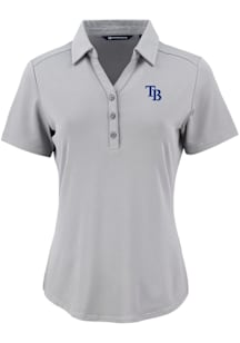 Cutter and Buck Tampa Bay Rays Womens Grey Forge Eco Polo Short Sleeve Polo Shirt