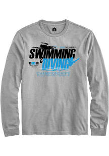 Mens Big Ten Grey Rally 2025 Womens Swimming &amp; Diving Championship Tee