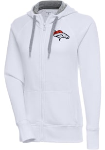 Antigua Denver Broncos Womens White Victory Long Sleeve Full Zip Jacket