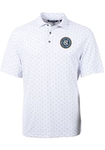 Cutter and Buck New York City FC White Virtue Eco Pique Tile Big and Tall Polo