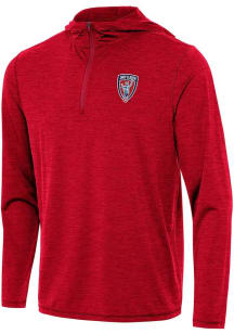 Antigua Indy Eleven Mens Red Tidy Long Sleeve Qtr Zip Pullover