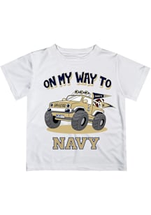 Vive La Fete Navy Midshipmen Youth White On My Way Short Sleeve T-Shirt
