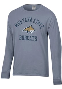 ComfortWash Montana State Bobcats Grey Arch Mascot Garment Dyed Long Sleeve T Shirt