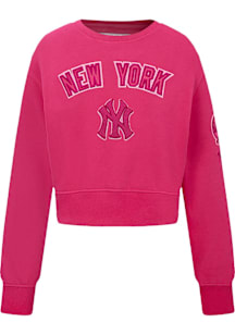 Pro Standard New York Yankees Girls Pink Classic Triple Pink Long Sleeve T-Shirt