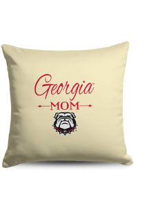 Georgia Bulldogs Mom 18x18 Throw Pillow - White