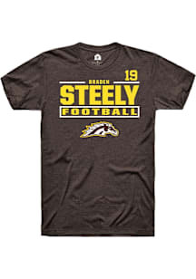 Braden Steely Western Michigan Broncos Brown Football NIL Stacked Box Short Sleeve Player T Shirt