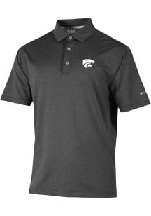 Mens K-State Wildcats Black Columbia Sand Tee Short Sleeve Polo Shirt