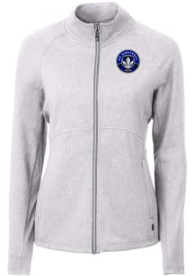 Cutter and Buck Montreal Impact Womens Grey Adapt Eco Knit Light Weight Jacket