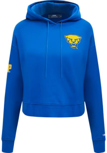 Womens Pitt Panthers Blue Pro Standard Cropped PO Hooded Sweatshirt