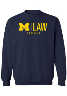 Mens Navy Blue Michigan Wolverines Law Alumni Crew Sweatshirt