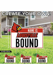 Louisville Cardinals Personalized School Bound Yard Sign - White