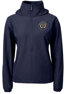 Cutter and Buck Philadelphia Union Womens Navy Blue Charter Eco Long Sleeve Pullover