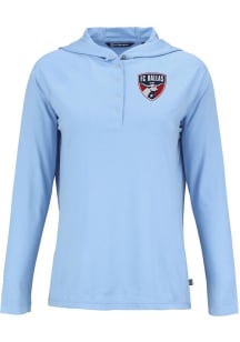Cutter and Buck FC Dallas Womens Light Blue Coastline Eco Hooded Sweatshirt