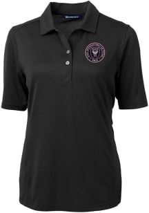 Cutter and Buck Inter Miami CF Womens Black Virtue Eco Pique Short Sleeve Polo Shirt