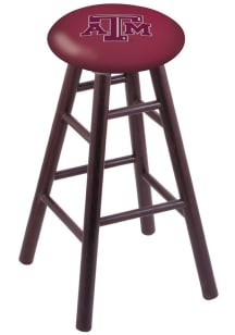 Texas A&amp;M Aggies Round Cushion Oak Pub Stool - Brown